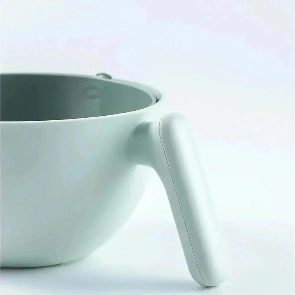 Double Layer Washing Bowl Drain Basket Single Handle Plastic Kitchenware